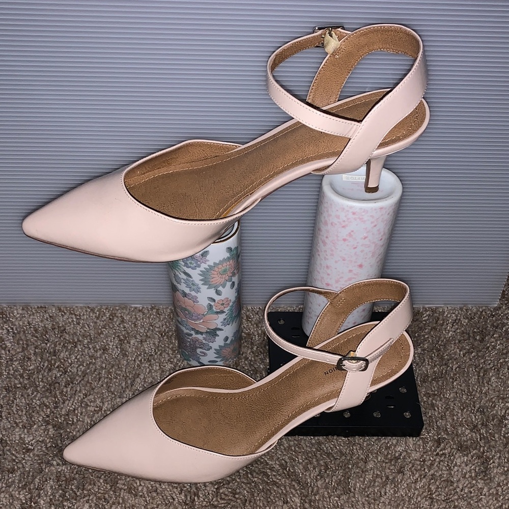 Elegant Pink Ankle Strap Heels